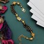 Indian Nazaria Gold Square Bead Mangalsutra Bracelet, thumbnail 4 of 5