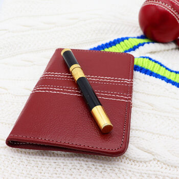 Red Leather Cricket Notebook Wallet, 8 of 8