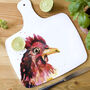 Inky Chicken Chopping Board With Handle, thumbnail 3 of 4