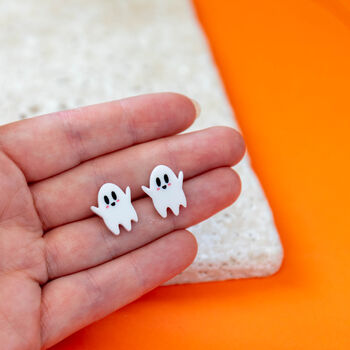 Cute Halloween Ghost Perspex Earrings, 2 of 2
