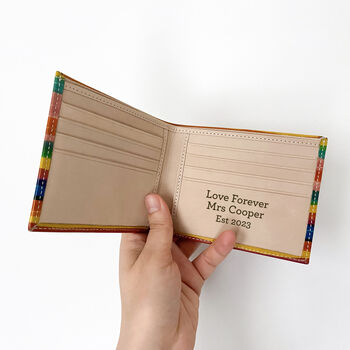 Personalised Leather Wallet, 3rd Wedding Anniversary Gift, 2 of 7
