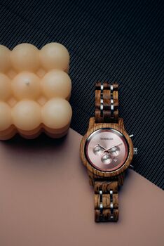 Harbor Island Personalised Wooden Watch With Stainless Steel For Women, 9 of 12