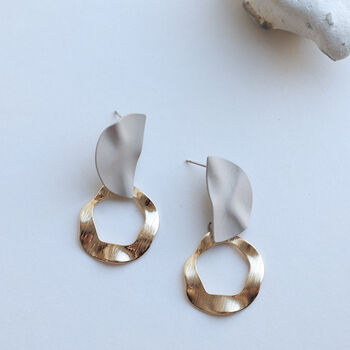 Taupe Half Moon Earrings In A Box, 3 of 8
