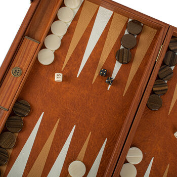 Manopoulos Crocodile Tote 19'x12' Backgammon Set, 9 of 10