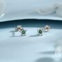 Tiny Emerald Green Cz Star Stud Earrings, thumbnail 3 of 12