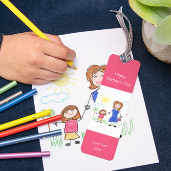 Personalised Bookmark With Childs Drawing For Mum, 2 of 3
