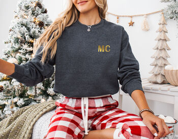 Personalised Monogram Sweatshirt Gold, 5 of 12