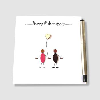 5th Anniversary Card Wood Wedding Anniversary, 3 of 10