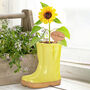 Personalised Small Yellow Welly Boot Planter, thumbnail 1 of 6