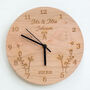 Personalised Engraved Wooded Wedding Anniversary Clock, thumbnail 3 of 4
