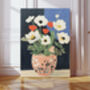 Stripy Vase Flowers Art Print, thumbnail 1 of 5