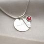 Disc Bar And Birthstone Sterling Silver Slider Necklace, thumbnail 5 of 9