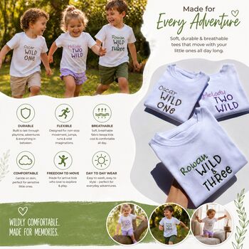 Birthday Personalised Premium Crewneck T Shirt Cotton Boys Girls, 5 of 12