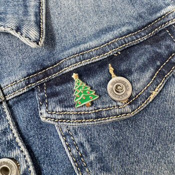 Christmas Tree Enamel Pin Badge Brooch, 4 of 7