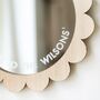 Personalised Wooden Scallop Edge Mirror, thumbnail 3 of 4
