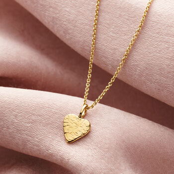 Personalised Textured Heart Charm Necklace, 6 of 10