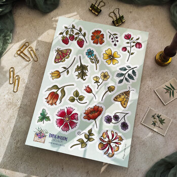 Vintage Retro Floral Vinyl Sticker Sheet, 3 of 5