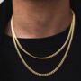 Gold Plated 4mm Miami Cuban Link Chain Mens Necklace, thumbnail 8 of 12