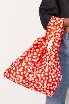 Daisy 100% Recycled Plastic Reusable Fold Up Bag, 4 of 6