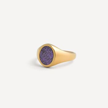 Silver Purple Gemstone Oval Signet Ring For Men / Women, 8 of 11