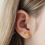 Enamel Butterfly Stud Earrings In Gold Plating, thumbnail 2 of 7