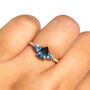 London Blue And Swiss Blue Topaz Ring Sterling Silver, thumbnail 8 of 9