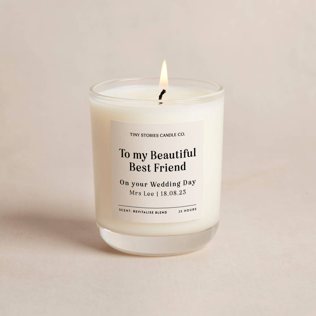 Personalised Best Friend Wedding Gift Soy Wax Candle By Tiny Stories