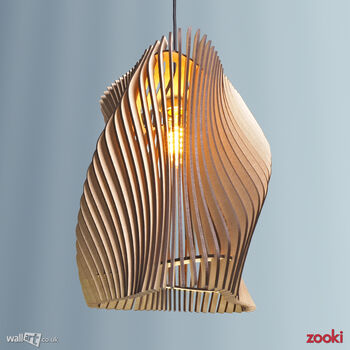 Zooki 26 'Helios' Wooden Pendant Light, 2 of 10