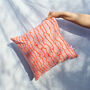 Pink Cotton Screen Printed Patterned Cushion, thumbnail 5 of 6