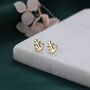 Anchor Stud Earrings In Sterling Silver, thumbnail 4 of 10