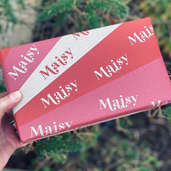 Retro Type Style Personalised Christmas Wrapping Paper, 2 of 5