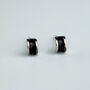 Sterling Silver Black Or White Curved Stud Earrings, thumbnail 5 of 6