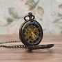Black Engraved Pocket Watch With Antique Design, thumbnail 2 of 4