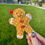 Christmas Fabric Gingerbread Man Hanging Decoration, thumbnail 2 of 3