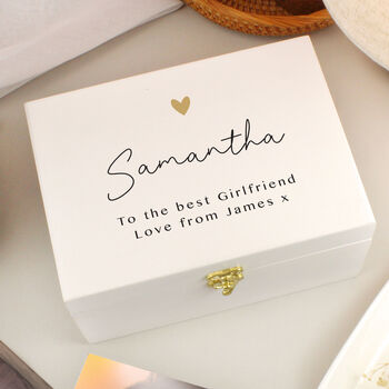 Personalised Gold Heart Memory Box, 3 of 7