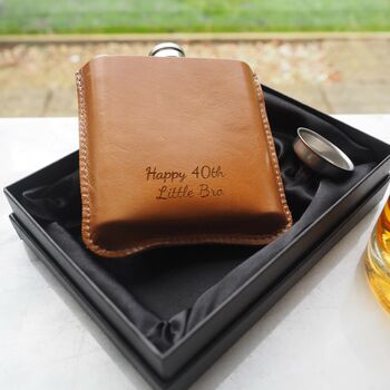 Personalised Skiing Hip Flask In Gift Box, 3 of 7