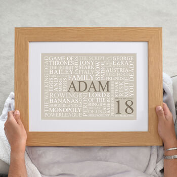 Personalised 18th Birthday Word Art Print, 10 of 12