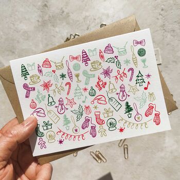 Christmas Doodles Six Cards And Envelopes, 3 of 4