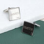 Personalised Classic Silver Plated Square Cufflink Set, thumbnail 2 of 7