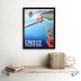 Travel Island Corfu Greece Boats Pier Wall Art Print, thumbnail 2 of 3