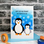 'Penguin And Baby' Personalised Christmas Card, thumbnail 2 of 4