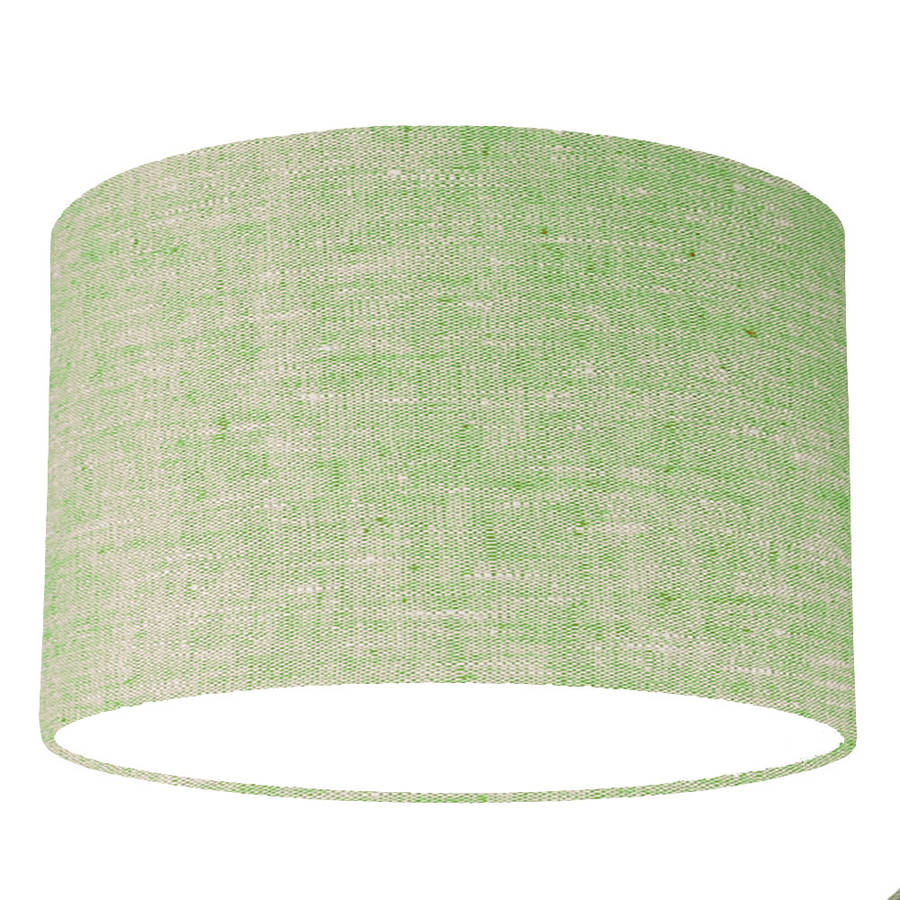 green washed linen fabric lampshade by quirk