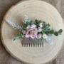 Blush Pink Wedding Flower Hair Comb, thumbnail 1 of 6
