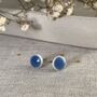 Handmade Blue Ceramic Dot Stud Earrings, thumbnail 2 of 6