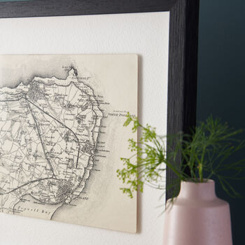 Custom Black And White Map Square Wall Art, 2 of 5
