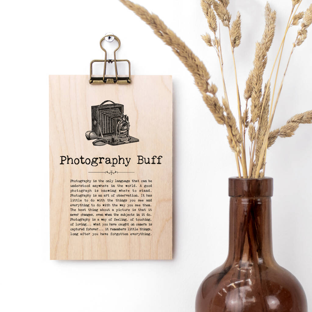Photographer Gift Mini Wooden Sign With Hanger, 1 of 12