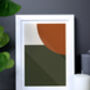 Green And Orange Geometric Shapes Print, thumbnail 5 of 6