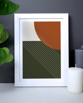 Green And Orange Geometric Shapes Print, 5 of 6