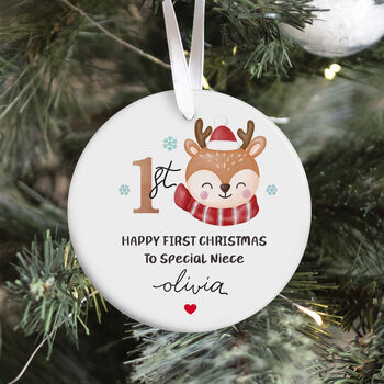 Personalised Baby’s First Christmas Gift Ornament For Niece, 2 of 7