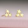 Sterling Silver Triple Star Cluster Stud Earrings, thumbnail 6 of 7
